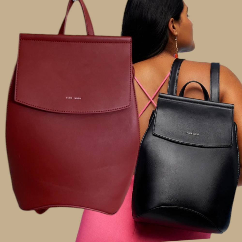 Pixie Mood Burgundy and Black Backpack Set